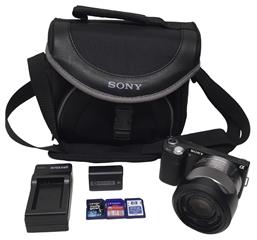 SONY NEX-5N 16.1MP DIGITAL CAMERA W/ 18-55MM F/3.5-5.6 OSS LENS CHARGER 2 BATTER